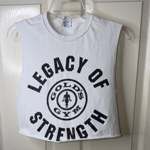 Gold's Gym White Kids Tank Top with Strength Print